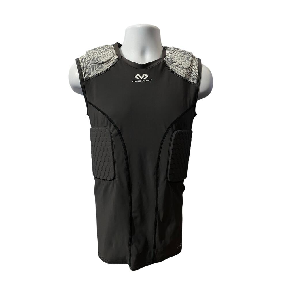 McDavid HEX Padded Short Sleeve Shirt size Medium Gray Stretch Material